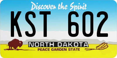 ND license plate KST602