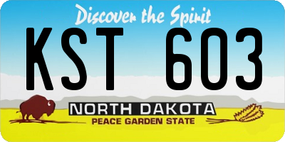 ND license plate KST603