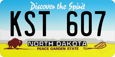 ND license plate KST607