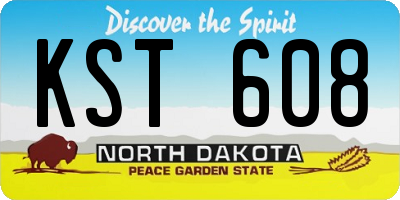 ND license plate KST608