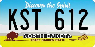 ND license plate KST612