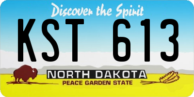 ND license plate KST613
