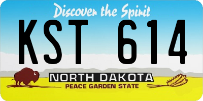 ND license plate KST614