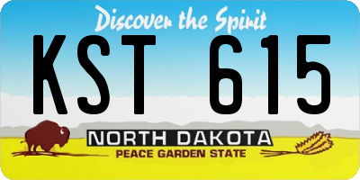ND license plate KST615