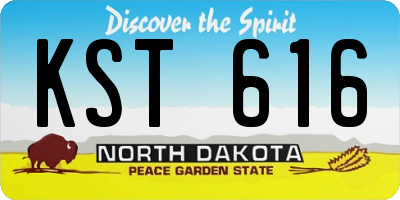 ND license plate KST616