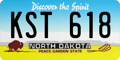 ND license plate KST618