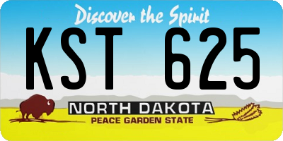 ND license plate KST625