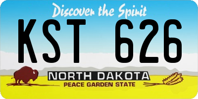 ND license plate KST626
