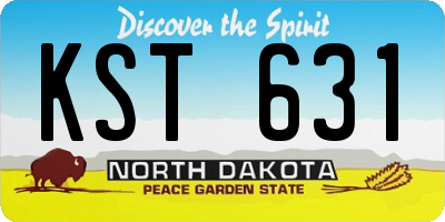 ND license plate KST631