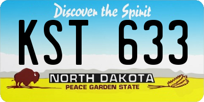 ND license plate KST633