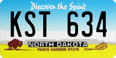 ND license plate KST634