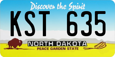 ND license plate KST635