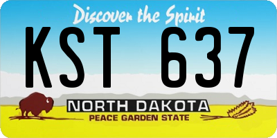 ND license plate KST637