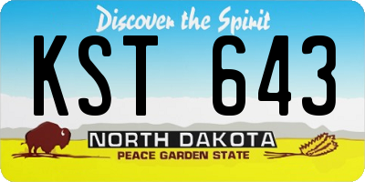 ND license plate KST643