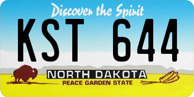 ND license plate KST644