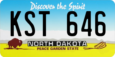 ND license plate KST646