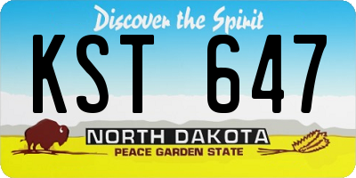 ND license plate KST647