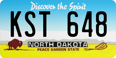 ND license plate KST648