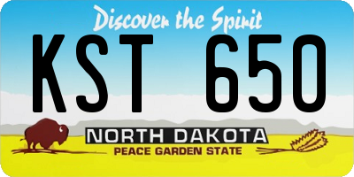 ND license plate KST650