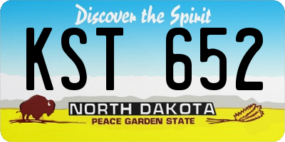 ND license plate KST652