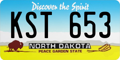ND license plate KST653