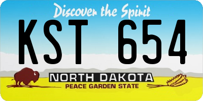 ND license plate KST654