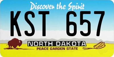 ND license plate KST657