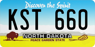 ND license plate KST660