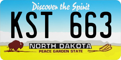 ND license plate KST663