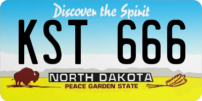 ND license plate KST666