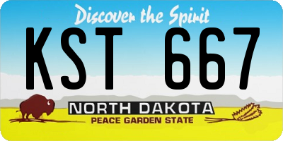 ND license plate KST667