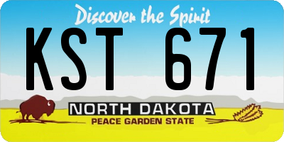 ND license plate KST671