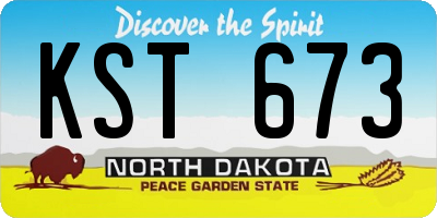 ND license plate KST673