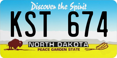 ND license plate KST674