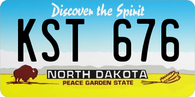 ND license plate KST676