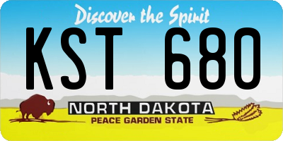 ND license plate KST680