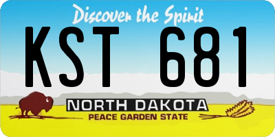 ND license plate KST681