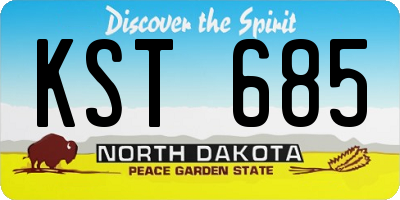 ND license plate KST685