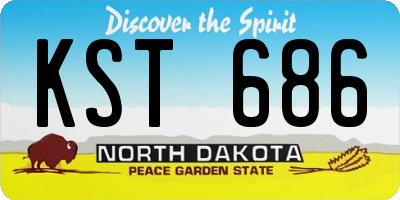 ND license plate KST686
