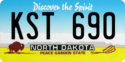 ND license plate KST690