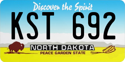 ND license plate KST692
