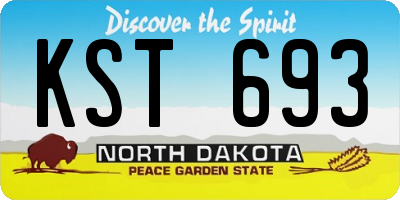 ND license plate KST693