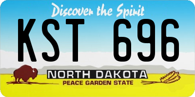 ND license plate KST696