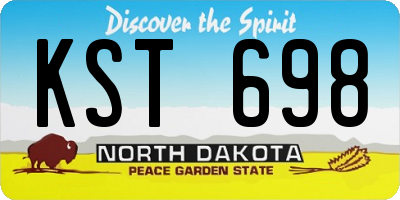 ND license plate KST698