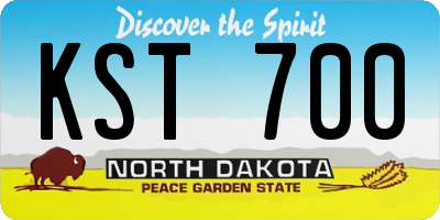 ND license plate KST700