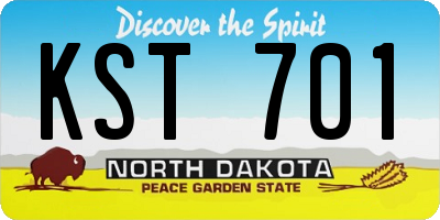 ND license plate KST701