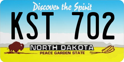 ND license plate KST702