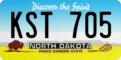 ND license plate KST705