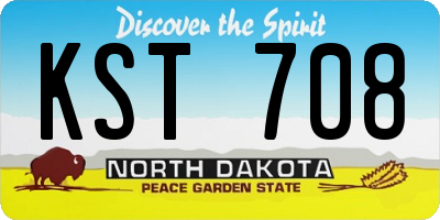 ND license plate KST708