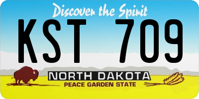 ND license plate KST709